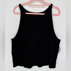 Good American Women's Black Ribbed Cropped Tank NEW WITH TAGS 5XL Like 3XL